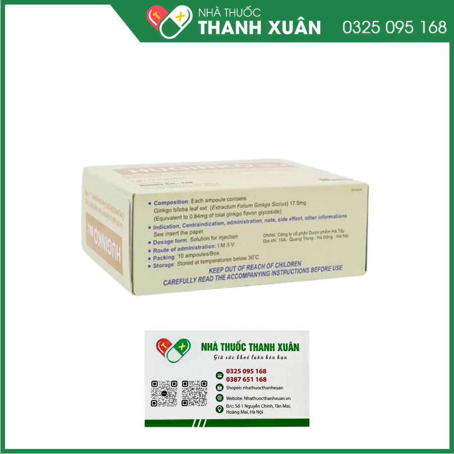 Dung dịch thuốc tiêm Huginko inj. điều trị bệnh Alzheimer, sa sút trí tuệ